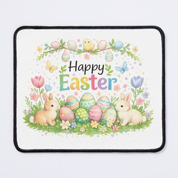 Item preview, Cute Watercolor Easter Bunnies and Floral Garden Illustration designed and sold by Lio-lio.