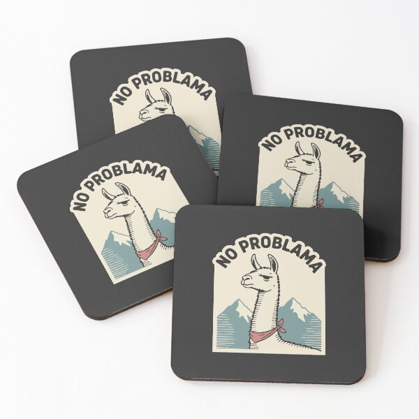 Item preview, "No Problama" Funny Chill Llama Pun Retro Mountain Badge designed and sold by Cipher & Soul.