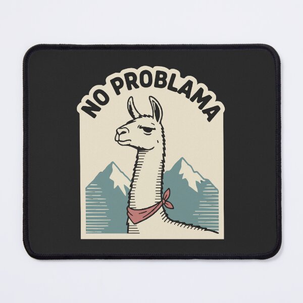 Item preview, "No Problama" Funny Chill Llama Pun Retro Mountain Badge designed and sold by Cipher & Soul.