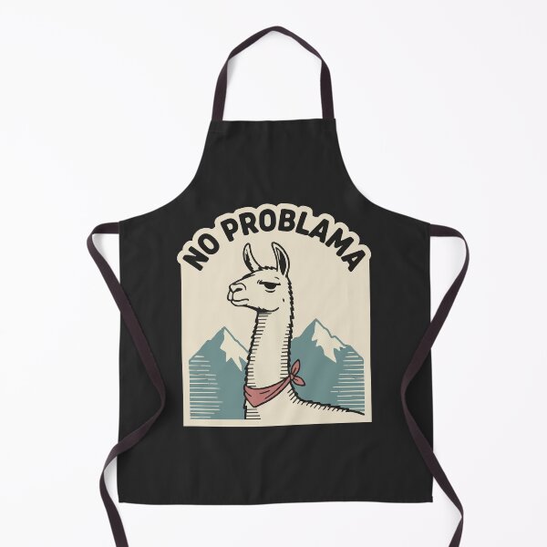 Item preview, "No Problama" Funny Chill Llama Pun Retro Mountain Badge designed and sold by Cipher & Soul.