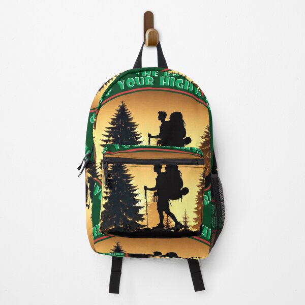Item preview, Back Trails Over Highways – Sunset Hiking Silhouette Artwork designed and sold by White Buffalo Art.