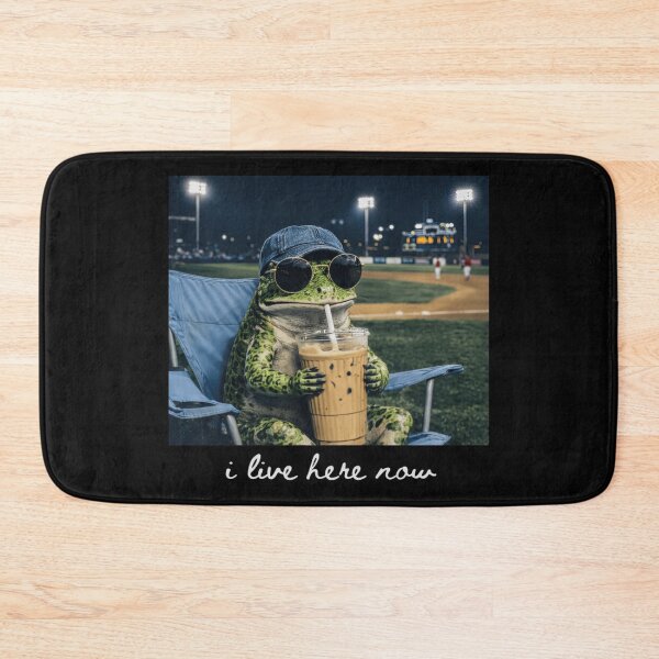 Item preview, Funny Frog Baseball Fan I Live Here Now Iced Coffee Game Day Classic T-Shirt designed and sold by kittens2doggy.