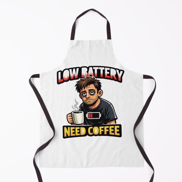Item preview, Low Battery Need Coffee – Funny designed and sold by JVDesignsShop.