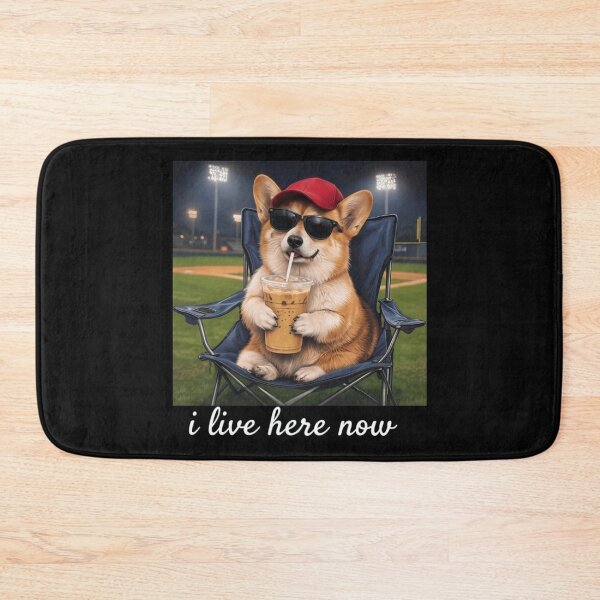 Item preview, Funny Corgi Baseball Fan I Live Here Now Game Day Dog Lover Classic T-Shirt designed and sold by kittens2doggy.