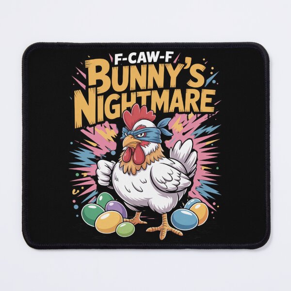 Item preview, F-Caw-F Bunny's Nightmare – Easter Chicken Bandana Tee V1 designed and sold by DarylWelsh2024.