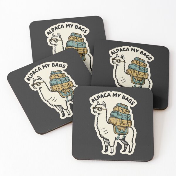 Item preview, "Alpaca My Bags" Funny Travel Pun Retro Vacation Animal Badge designed and sold by Cipher & Soul.