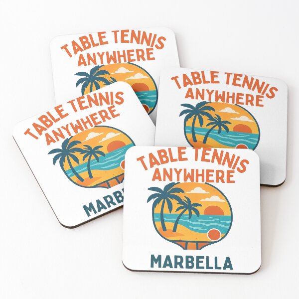 Item preview, Marbella Spain Table Tennis Beach Sunset Retro Ping Pong Paddle T-Shirt designed and sold by OhMyPingCo.