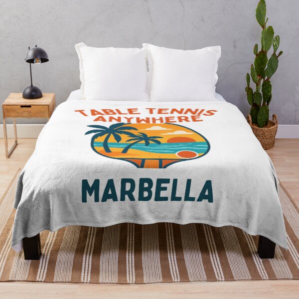Item preview, Marbella Spain Table Tennis Beach Sunset Retro Ping Pong Paddle T-Shirt designed and sold by OhMyPingCo.