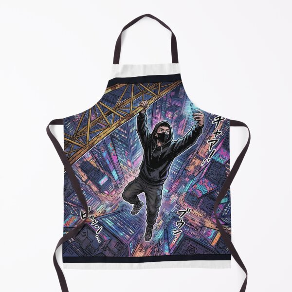 Item preview, Gravity Is Optional – Urban Freefall Street Art Anime Cyberpunk Illustration designed and sold by PLUSHIWORLDtm.