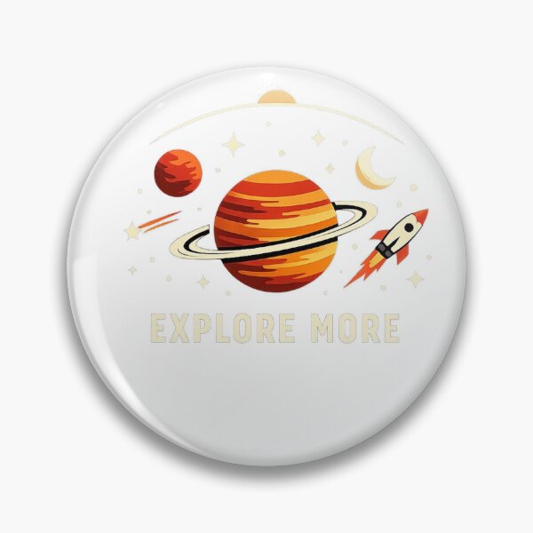 Item preview, Explore More Space Design | Retro Planet & Rocket Minimal Aesthetic Graphic Tee designed and sold by .onemoredesign..