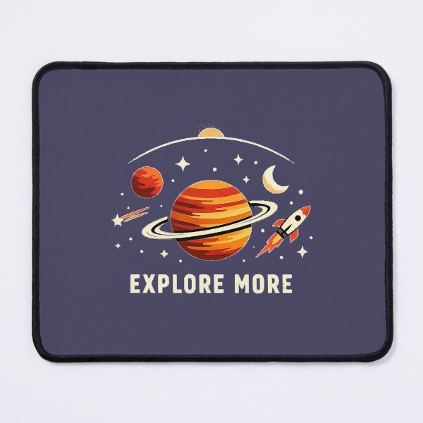 Item preview, Explore More Space Design | Retro Planet & Rocket Minimal Aesthetic Graphic Tee designed and sold by .onemoredesign..