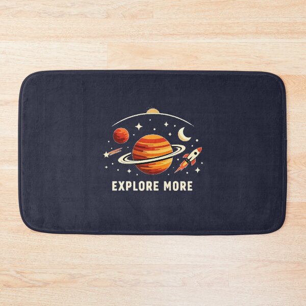 Item preview, Explore More Space Design | Retro Planet & Rocket Minimal Aesthetic Graphic Tee designed and sold by .onemoredesign..