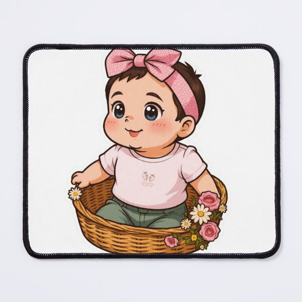 Item preview, Cute Baby Girl Floral Basket Sticker designed and sold by CozyBlobStudio.
