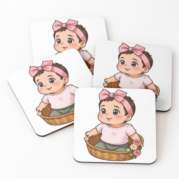 Item preview, Cute Baby Girl Floral Basket Sticker designed and sold by CozyBlobStudio.