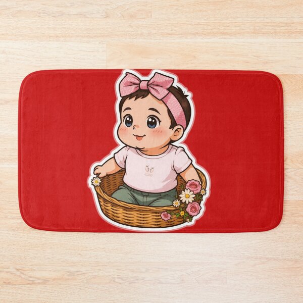 Item preview, Cute Baby Girl Floral Basket Sticker designed and sold by CozyBlobStudio.