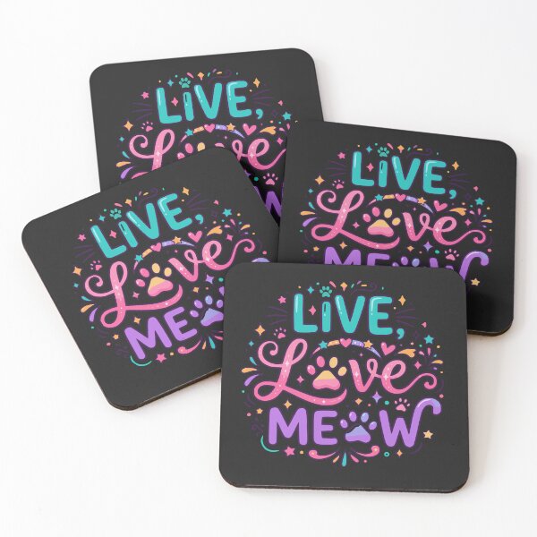 Item preview, Live Love Meow Typography Design designed and sold by PawPlanetPro.