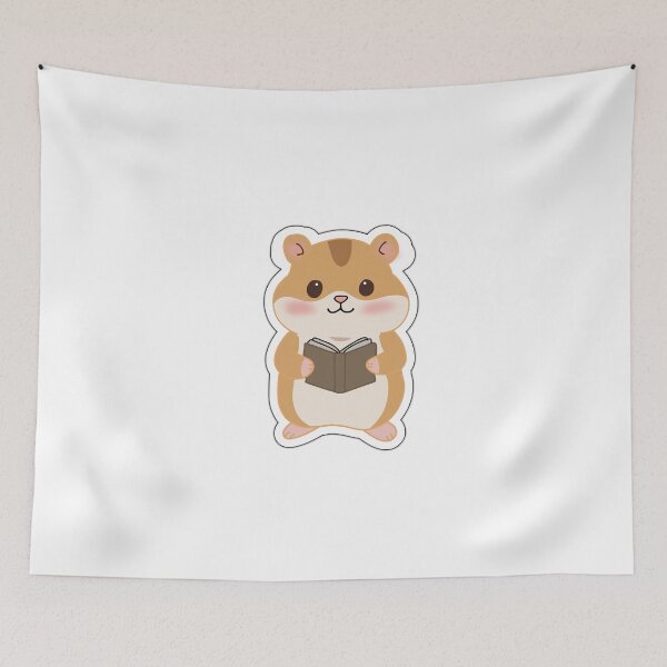 Item preview, Cute Reading Hamster Sticker – Kawaii Book Lover Hamster Study Aesthetic designed and sold by pn_terest.