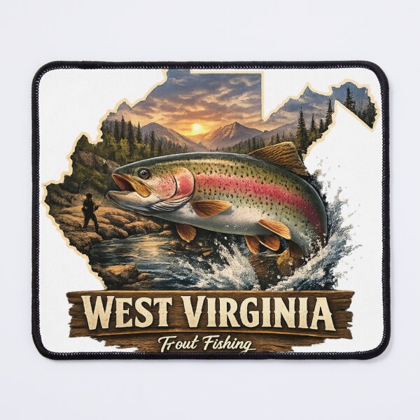 Item preview, West Virginia Trout Fishing Shirt – Rustic Mountain State Fisherman Tee – Appalachian Fishing Gift designed and sold by WildWonderfulWear.
