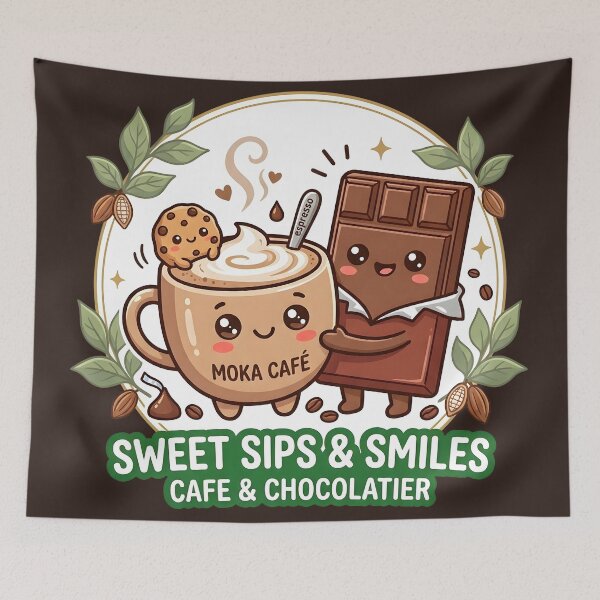 Item preview, Sweet Sips and Smiles - Cute Coffee and Chocolate Bar Best Friends Mascot designed and sold by WalterAdd.