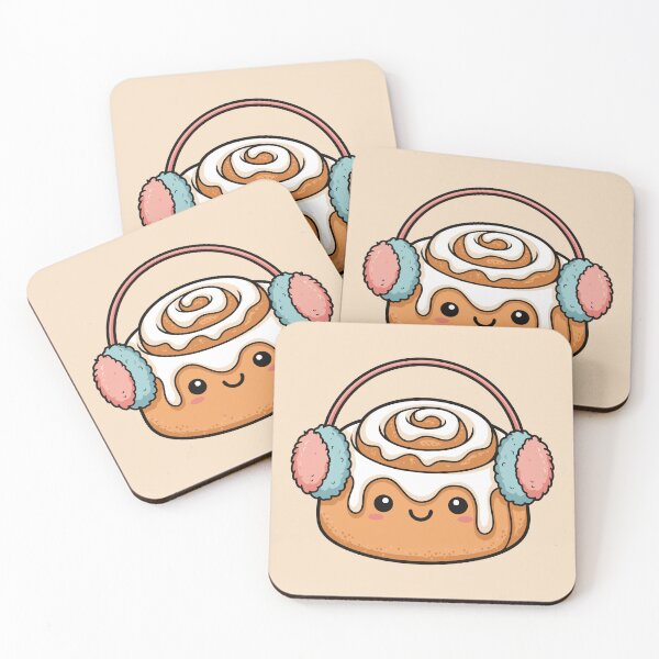 Item preview, Kawaii Cinnamon Roll wearing Earmuffs designed and sold by Amir Faysal.