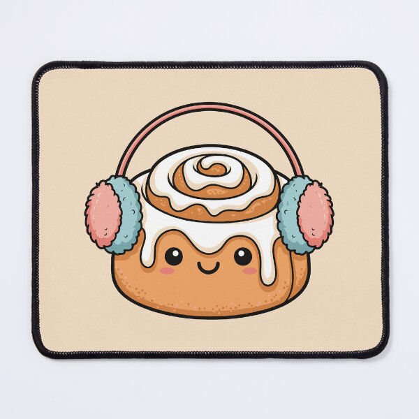 Item preview, Kawaii Cinnamon Roll wearing Earmuffs designed and sold by Amir Faysal.