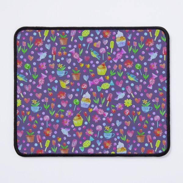 Item preview, Spring pattern with sweets and hearts on purple designed and sold by bokasin.