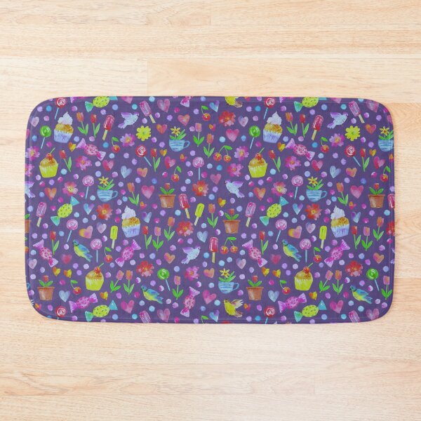 Item preview, Spring pattern with sweets and hearts on purple designed and sold by bokasin.