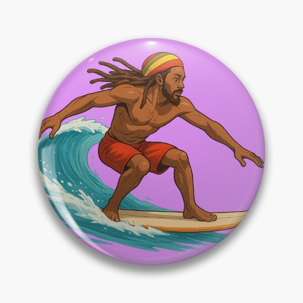 Item preview, Rasta Surfing on waves designed and sold by Pink Monkey.