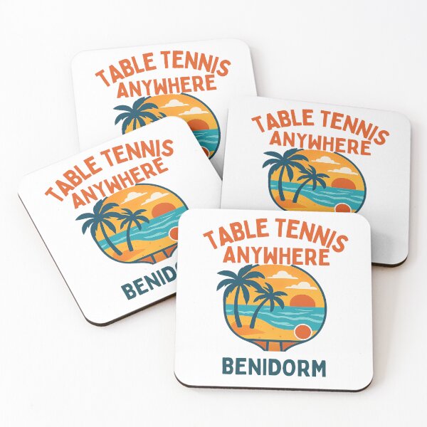 Item preview, Benidorm Spain Holiday Table Tennis Beach Sunset Retro Ping Pong Paddle T-Shirt designed and sold by OhMyPingCo.
