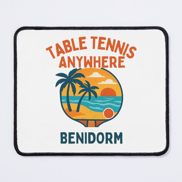 Item preview, Benidorm Spain Holiday Table Tennis Beach Sunset Retro Ping Pong Paddle T-Shirt designed and sold by OhMyPingCo.