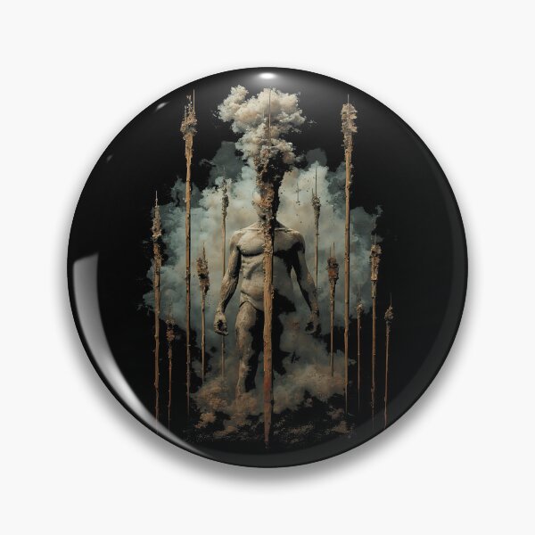 Item preview, Surreal Stone Man Statue Smoke Dust Art (BLACK) designed and sold by MorbidDreams.