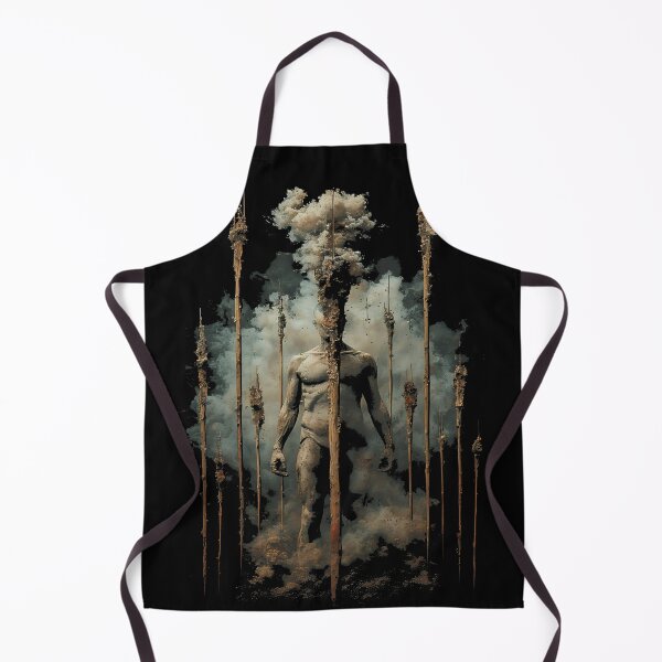 Item preview, Surreal Stone Man Statue Smoke Dust Art (BLACK) designed and sold by MorbidDreams.