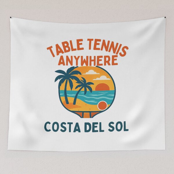 Item preview, Costa Del Sol Spain Table Tennis Sunset Retro Ping Pong Paddle T-Shirt designed and sold by OhMyPingCo.