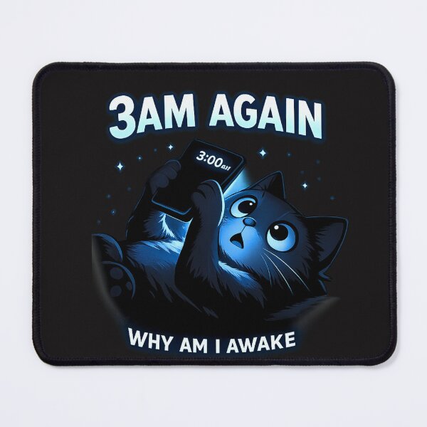Item preview, 3AM Again Cat Shirt – Funny Insomnia Cat Meme Tee, Night Owl Phone Addiction Humor T-Shirt, Late Night Anxiety Cat Design designed and sold by AdicretorDesign.