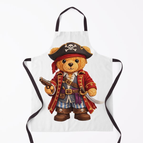 Item preview, Cute Pirate Captain Teddy Bear with Sword and Pistol Illustration designed and sold by CuteBear87.