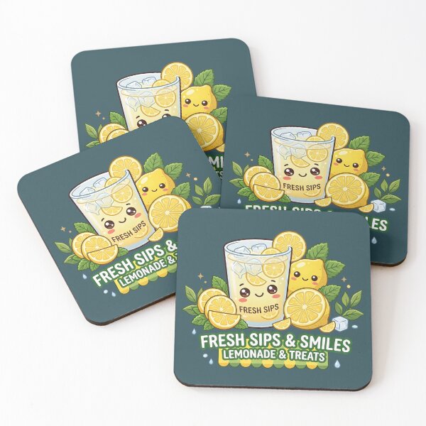 Item preview, Kawaii Fresh Sips and Smiles Lemonade Stand - Cute Lemons and Mint Art designed and sold by WalterAdd.