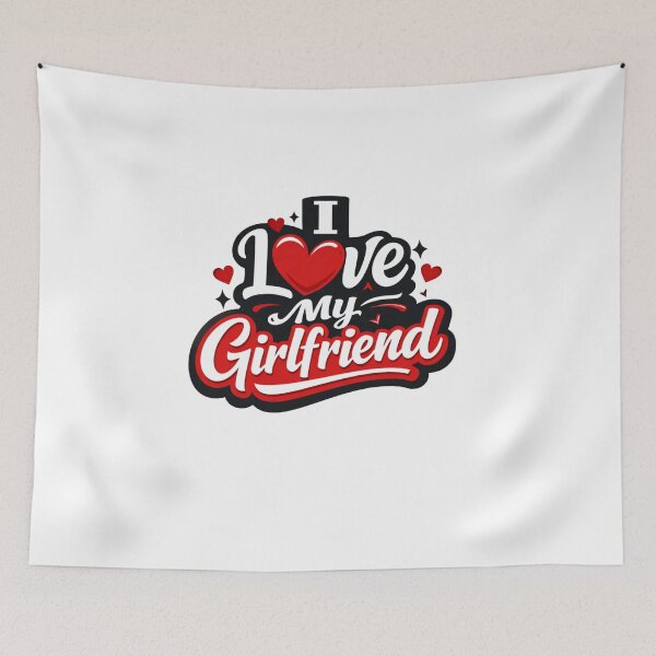 Item preview, I Love My Girlfriend Romantic Heart Typography designed and sold by New Art.