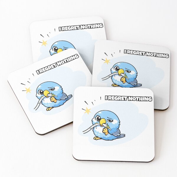 Item preview, Funny Budgie I Regret Nothing Cute Parakeet Cable Chewing Bird designed and sold by FeatherChaos.