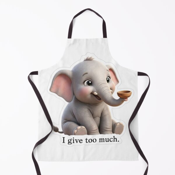 Item preview, The Giving Elephant - "I Give Too Much" Cute Emotional Aesthetic Soft Soul Design designed and sold by SoulTalebyPooja.