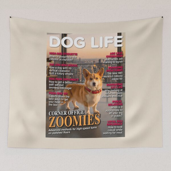 Item preview, Dog Life Corgi Cover – Corner Office Zoomies designed and sold by FrancophileFun.