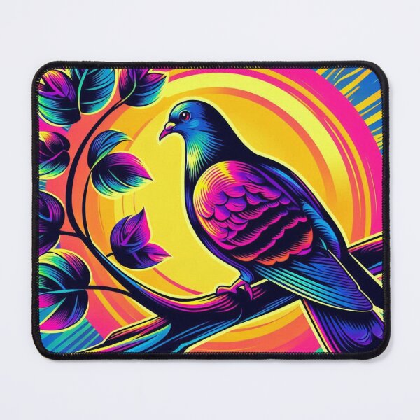Item preview, Neon Bird on Branch – Vibrant Sunburst Design designed and sold by Dogandesighn.