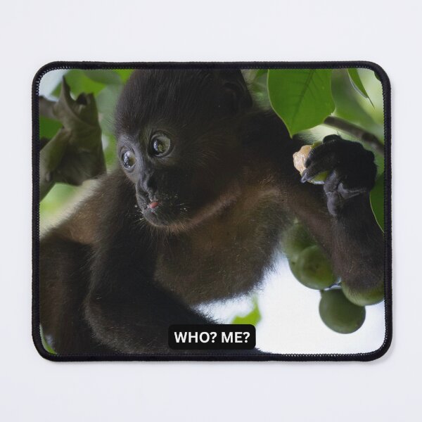 Item preview, Who Me Monkey Meme Funny Innocent Reaction Howler designed and sold by WildFrameNature.