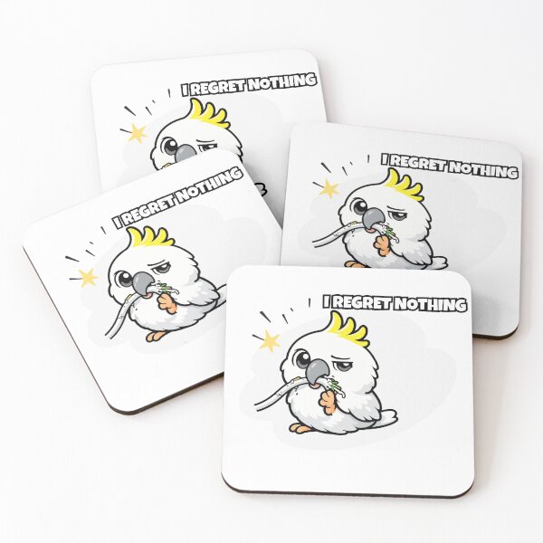 Item preview, Funny Cockatoo I Regret Nothing Cute White Parrot Cable Chewing Bird designed and sold by FeatherChaos.