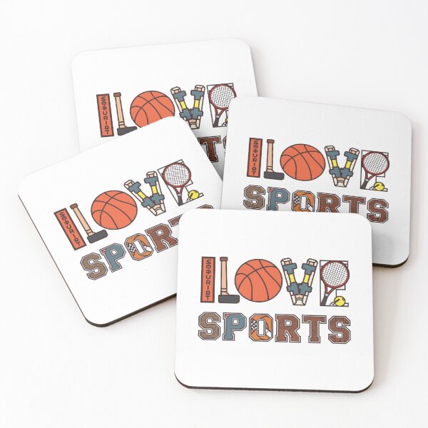 Item preview, I Love Sports Shirt Athlete Gift Multi Sport Design Basketball Tennis Gym designed and sold by SOOLEZDRAWS.