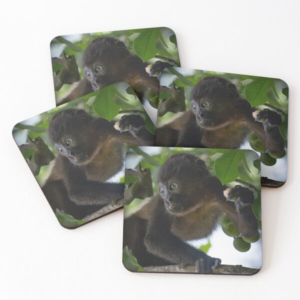 Item preview, Cute Howler Monkey Eating Fruit Tropical Wildlife Photo designed and sold by WildFrameNature.