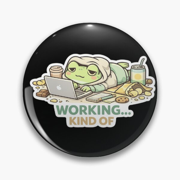 Item preview, Working kind of lazy frog ? sticker designed and sold by ZenGrowth4.