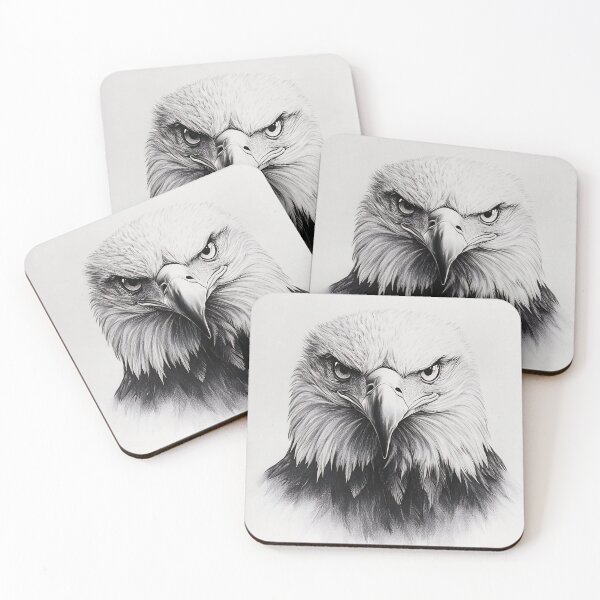 Item preview, Pencil drawn Bald Eagle High Quality Black and White Design designed and sold by Pencil-Art.