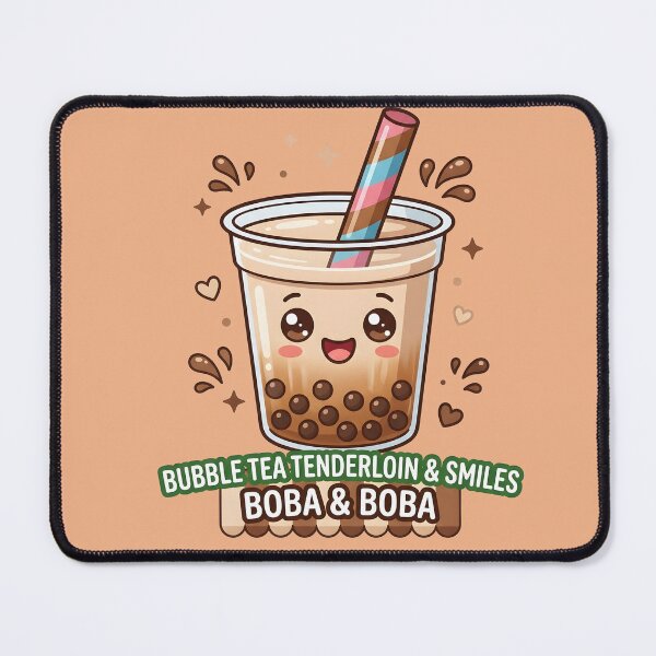 Item preview, Kawaii Bubble Tea Mascot - Boba Tenderloin & Smiles Art designed and sold by WalterAdd.
