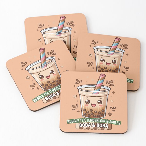 Item preview, Kawaii Bubble Tea Mascot - Boba Tenderloin & Smiles Art designed and sold by WalterAdd.