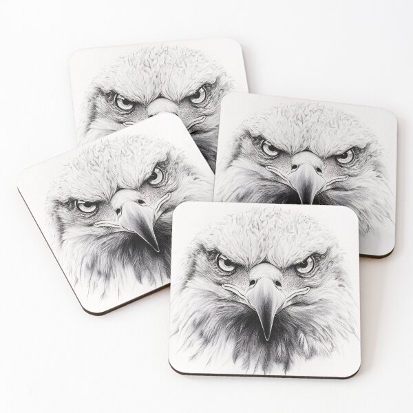 Item preview, Pencil drawn Bald Eagle High Quality Black and White Design designed and sold by Pencil-Art.